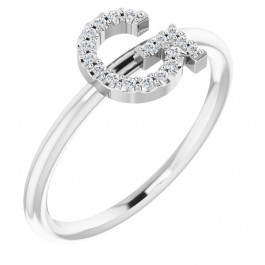 シモンズグランドセール G Initial Diamond CTW .08 White 14K Ring 1238346030P - アクセサリー