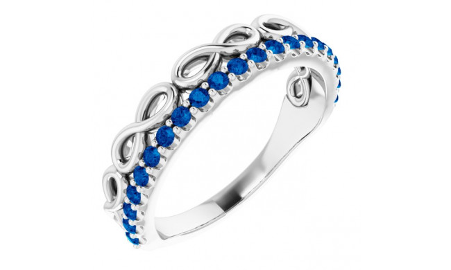 14K White Blue Sapphire Infinity-Inspired Stackable Ring - 72003600P