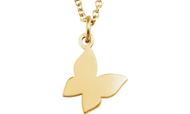 14K Yellow Tiny Poshu00ae Butterfly 16-18 Necklace - 857901001P
