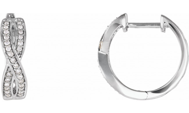 14K White 1/5 CTW Diamond Infinity-Inspired Hoop Earrings - 65295860002P