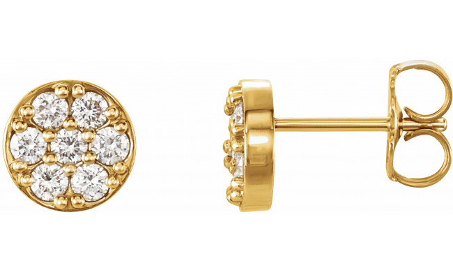 14K Yellow 3/8 CTW Diamond Cluster Earrings - 862896001P