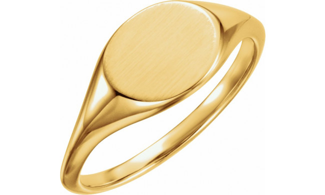 14K Yellow 11x9 mm Oval Signet Ring - 51551102P