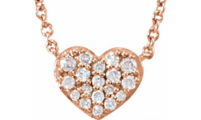 14K Rose 1/10 CTW Diamond Heart 18 Necklace - 68662102P