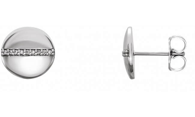 14K White .05 CTW Diamond Circle Earrings - 862406006P