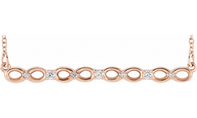 14K Rose .08 CTW Diamond Infinity-Inspired Bar 16-18 Necklace - 86772602P