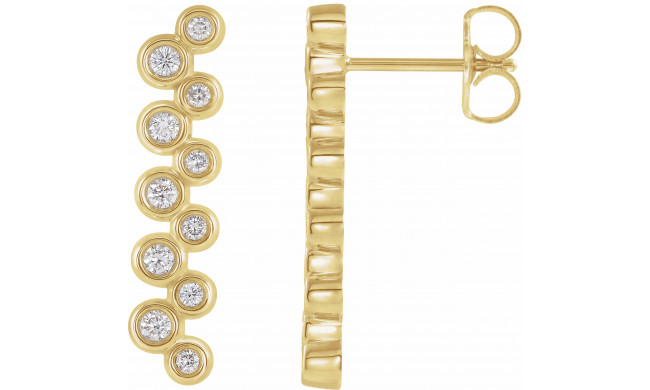 14K Yellow 1/3 CTW Diamond Bezel-Set Bar Earrings - 86934601P