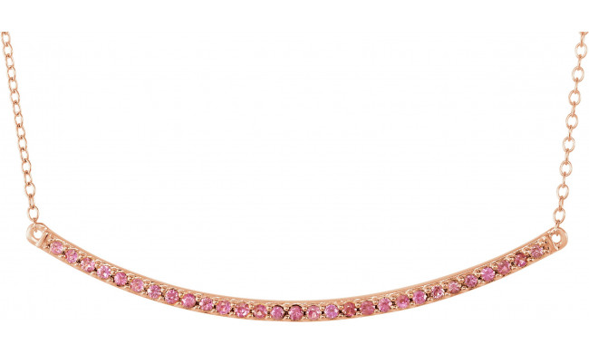 14K Rose Pink Sapphire Bar 16-18 Necklace - 65108570005P