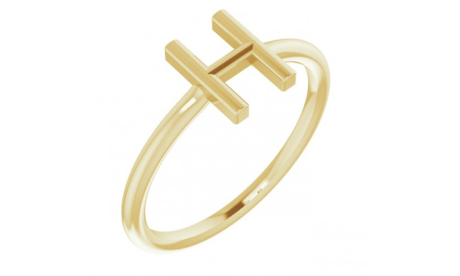 14K Yellow Initial H Ring - 51895144P