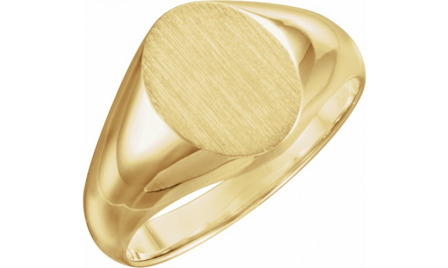 10K Yellow 10x8 mm Oval Signet Ring - 5543111829P