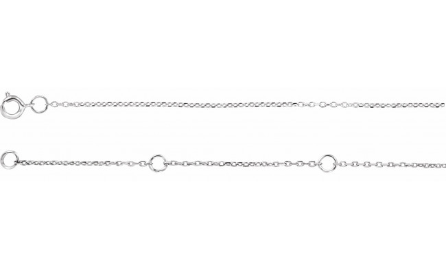 Platinum 1 mm Adjustable Diamond-Cut Cable Chain 6 1/2-7 1/2 Bracelet - CH12360042P