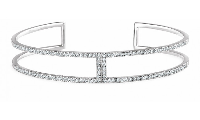 14K White 3/4 CTW Diamond Cuff 6 Bracelet - 65235460000P