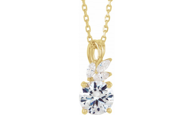 14K Yellow Sapphire & 1/10 CTW Diamond 16-18 Necklace - 86710631P