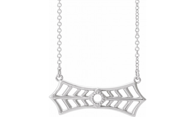 14K White Vintage-Inspired Bar 16 Necklace - 86877600P