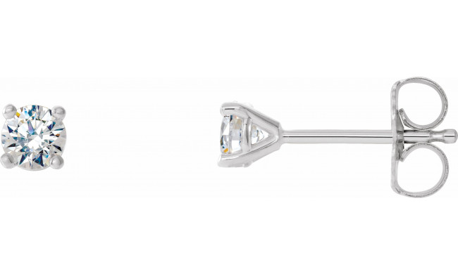 14K White 1/2 CTW Diamond 4-Prong Cocktail-Style Earrings - 297626076P