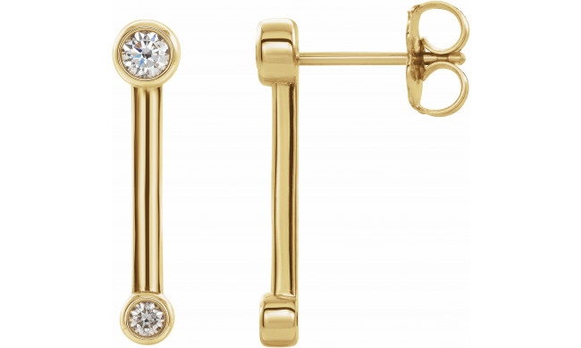 14K Yellow 1/5 CTW Diamond Bezel-Set Bar Earrings - 87007601P