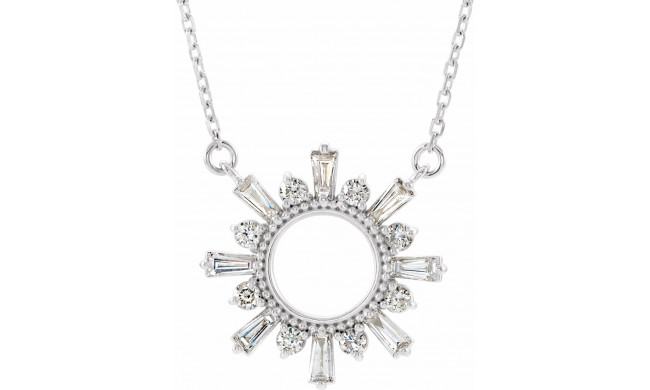 14K White 3/8 CTW Diamond Circle 16 Necklace - 86866610P