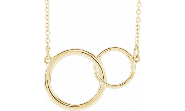 14K Yellow 20x14 mm Interlocking Circle 16-18 Necklace - 86742602P