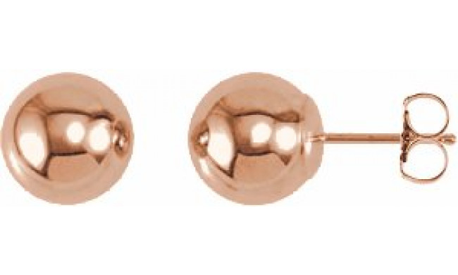 14K Rose 8 mm Ball Earrings - 208651023P