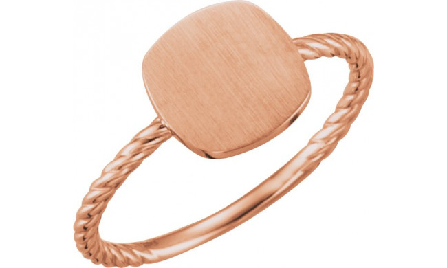 14K Rose Antique Engravable Rope Ring - 514071003P