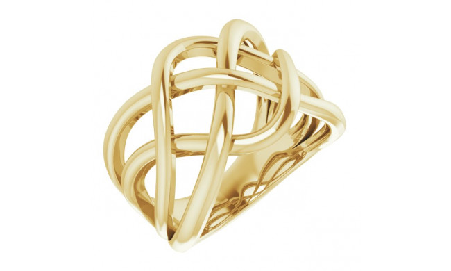 14K Yellow Criss-Cross Ring - 65212060000P