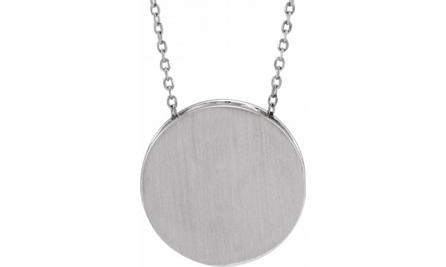 14K White 17 mm Scroll Disc 16-18 Necklace - 86634605P