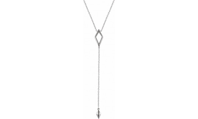 14K White Geometric Y 16-18 Necklace - 65230360000P