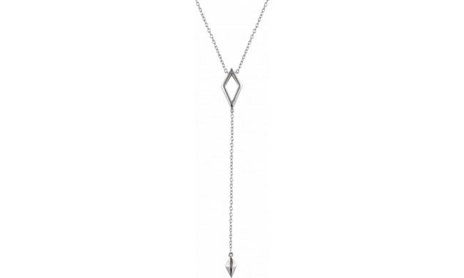 14K White Geometric Y 16-18 Necklace - 65230360000P