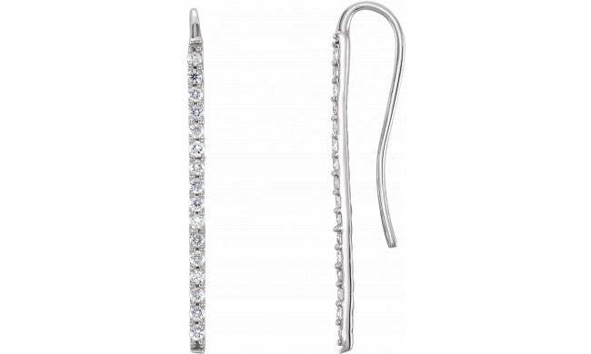 14K White 1/3 CTW Diamond Bar Earrings - 65222860001P