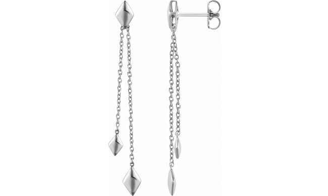 14K White Chain Earrings - 65233960000P