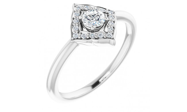 14K White 1/3 CTW Diamond Halo-Style Clover Ring - 12303260004P