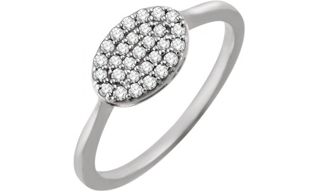 14K White 1/5 CTW Diamond Oval Cluster Ring - 65183360001P