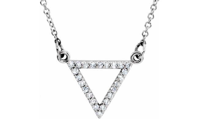 14K White 1/10 CTW Diamond Triangle 16 Necklace - 85864101P