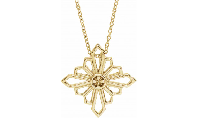 14K Yellow Vintage-Inspired Geometric 16-18 Necklace - 86984202P