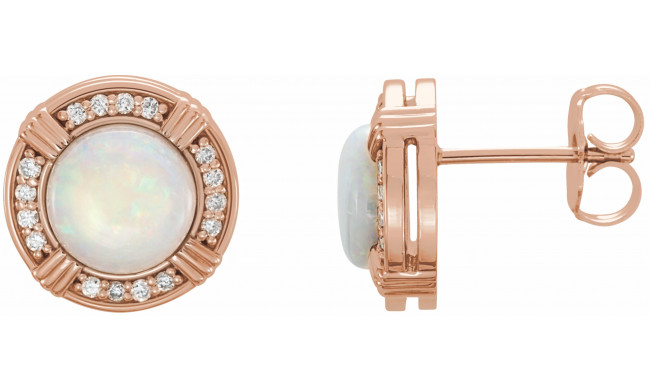 14K Rose Opal & 1/8 CTW Diamond Earrings - 862846002P