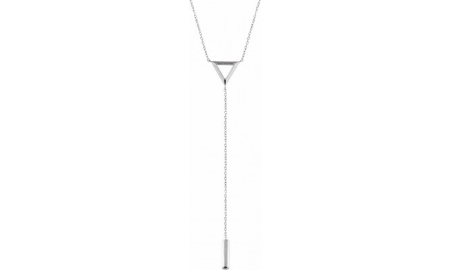 14K White Triangle & Bar Y 16-18 Necklace - 5172260000P