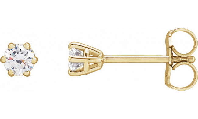 14K Yellow 3.2 mm I3 1/4 CTW Diamond 6-Prong Wire Basket Earrings - 292366069P