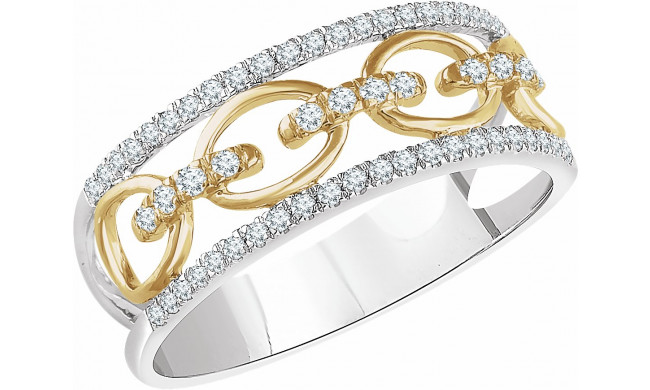 14K White & Yellow 1/4 CTW Diamond Link Ring - 65231260000P