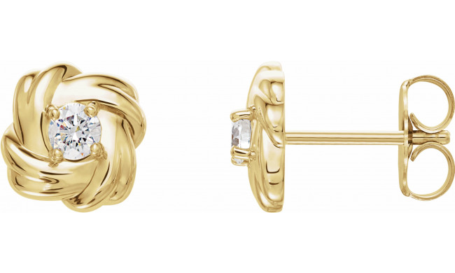 14K Yellow 1/5 CTW Diamond Knot Earrings - 86656601P