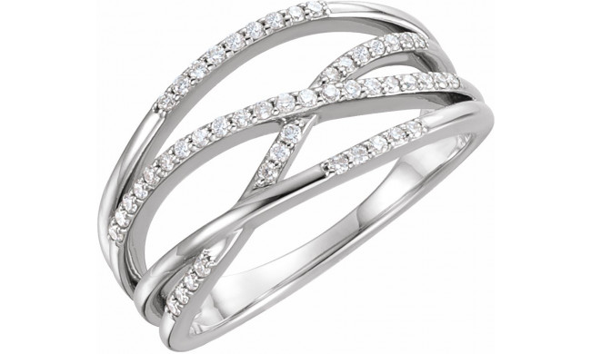 14K White 1/5 CTW Diamond Criss-Cross Ring - 1226586001P