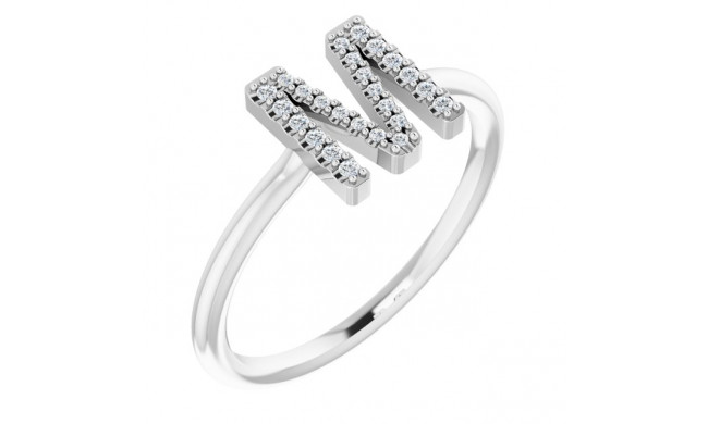 14K White .07 CTW Diamond Initial M Ring - 1238346060P