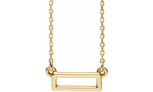 14K Yellow Rectangle Bar 16-18 Necklace - 86617601P