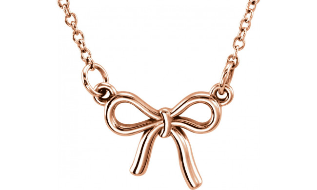 14K Rose Tiny Poshu00ae Knotted Bow 16-18 Necklace - 858021003P