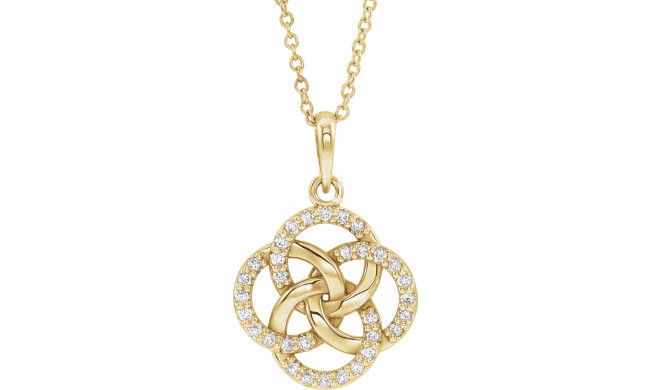 14K Yellow 1/8 CTW Diamond Five-Fold Celtic Necklace - 86976606P