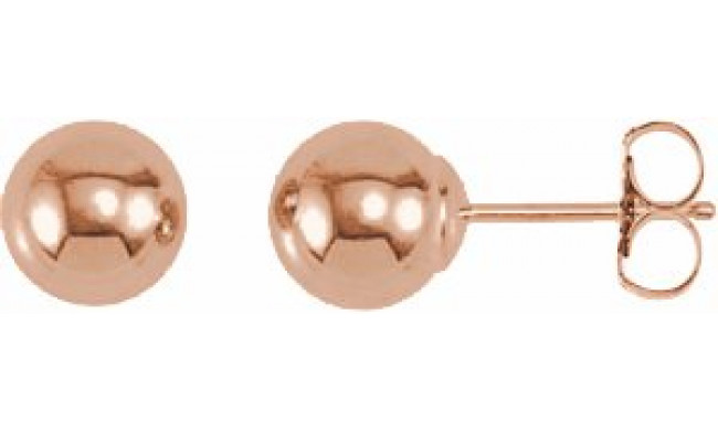 14K Rose 6 mm Ball Earrings - 208651021P