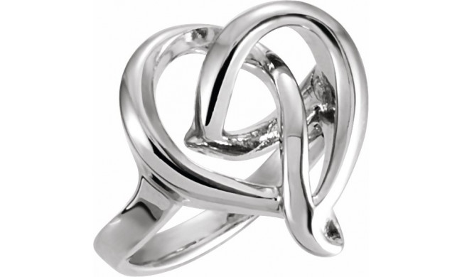 14K White 16 mm Freeform Heart Ring - 548234497P