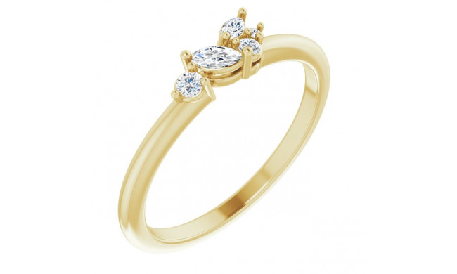 14K Yellow 1/6 CTW Diamond Stackable Ring - 124079606P