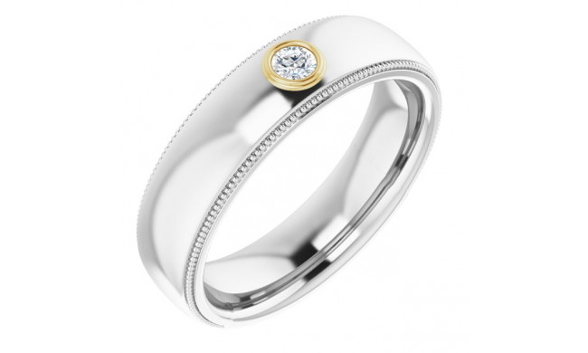 14K White & Yellow 1/10 CTW Men's Diamond Ring - 1232146003P