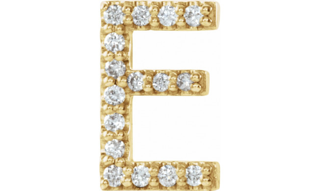 14K Yellow .06 CTW Diamond Single Initial E Earring - 867976021P