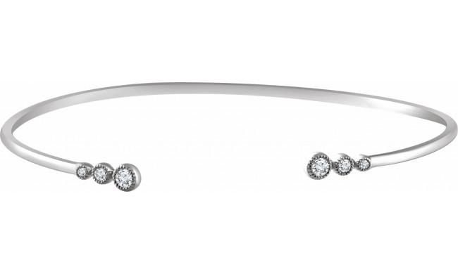14K White 1/4 CTW Diamond Cuff 7 Bracelet - 65304360001P