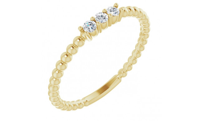 14K Yellow 1/10 CTW Diamond Beaded Ring - 123113601P